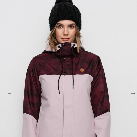 Volcom Burgundy and Pink Snowboard Ski Jacket - Picture 7 of 12
